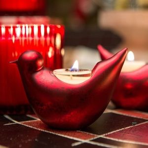 PartyLite Christmas Doves Tealight Holder Pair